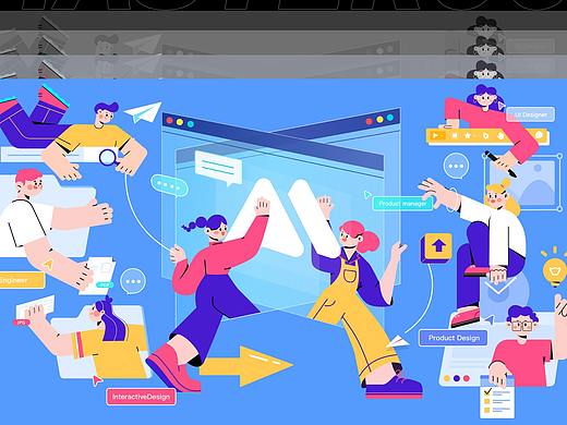 团队协作 创意自由-MasterGo（个人主页-ZNTc0MzYzMjQ=） - 商业插画 - 站酷设计师设计师Holly原创素材 - 站酷ZCOOL