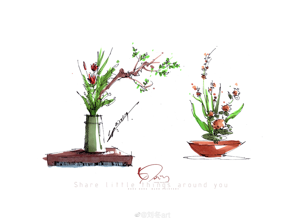 是花还是画都为美而来【花艺手绘】（图ZMTU5ODM0ODEy） - 绘画 - 站酷设计师咚咚婚礼手绘原创素材 - 站酷ZCOOL