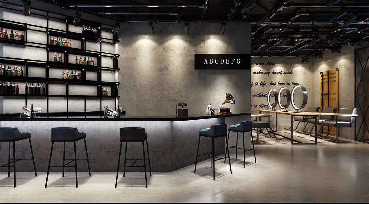 工业风理发店