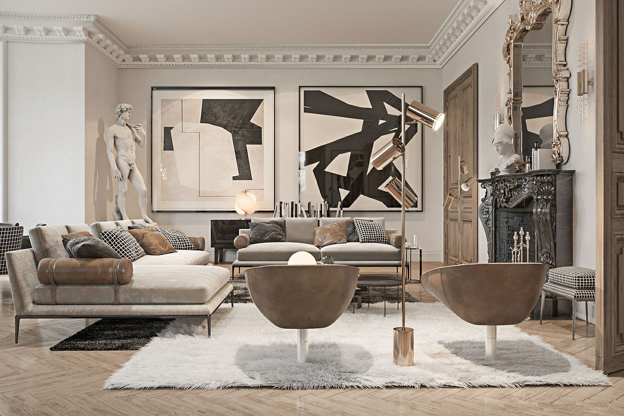 简约欧式，一方面保留了材质、色彩的大致风格（图ZMjEyNTY5NDUy） - 家装设计 - 站酷设计师效果图小芳原创素材 - 站酷ZCOOL