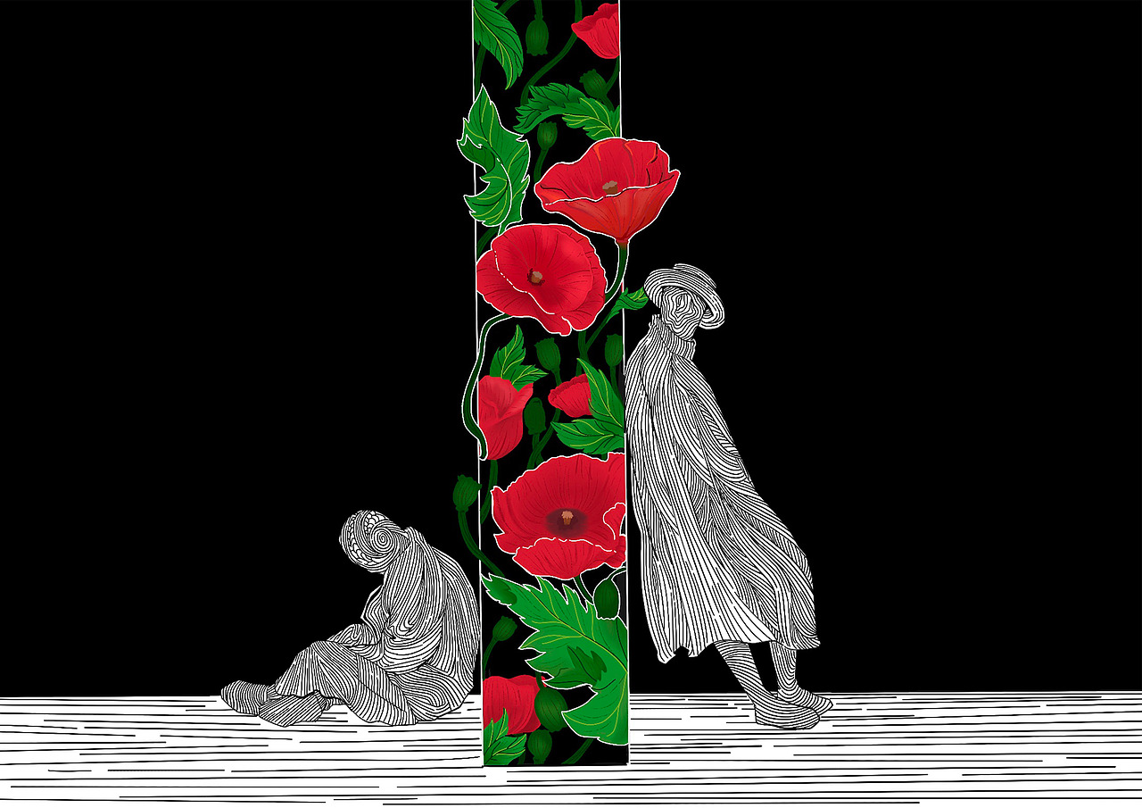 《花与阴暗面》系列插画作品（图ZMjYzMDA3Nzk2） - 艺术插画 - 站酷设计师大坚果丿原创素材 - 站酷ZCOOL