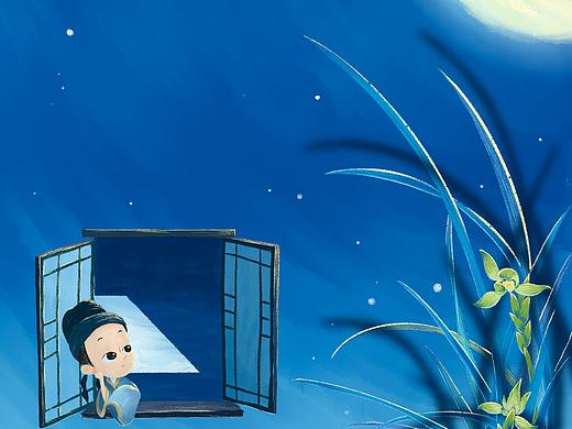 唐诗配图-静夜思