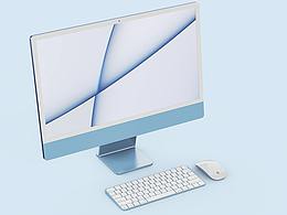 Apple iMac 苹果一体电脑3D模型+键盘+鼠标