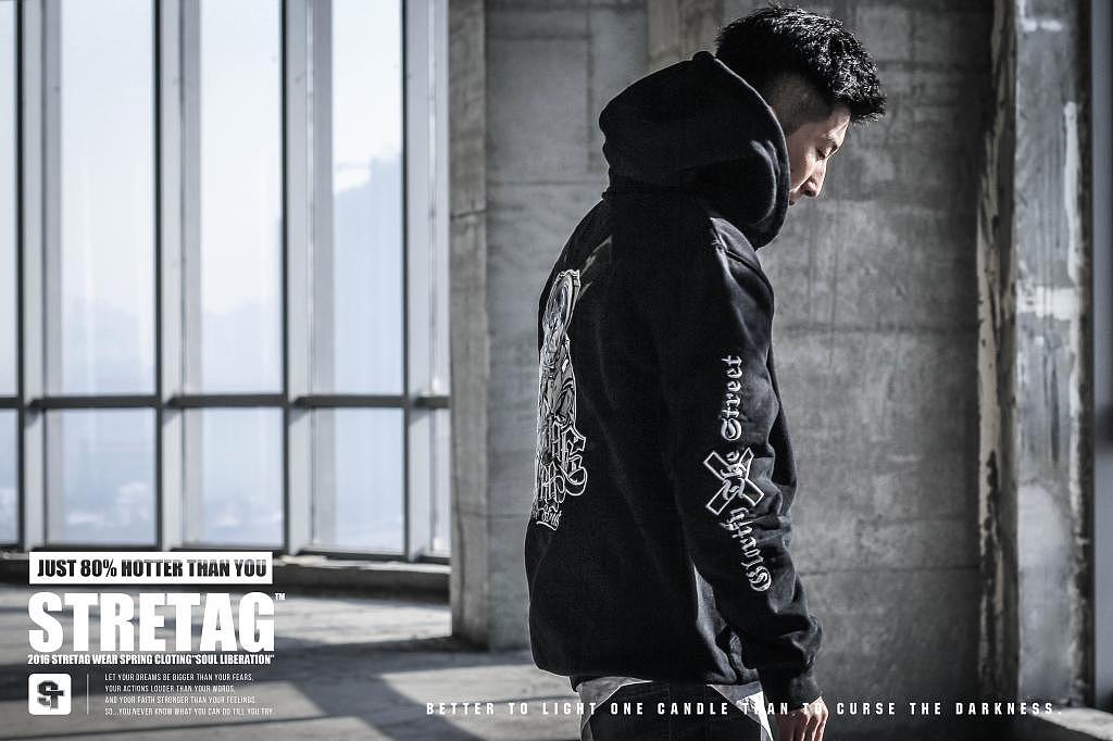 STRETAG思锐泰格 刺绣迷彩套头连帽卫衣绒衣黑色运动帽衫（图ZNDI5Mzg0NTY=） - 休闲/流行服饰 - 站酷设计师STRETAG思锐泰格原创素材 - 站酷ZCOOL