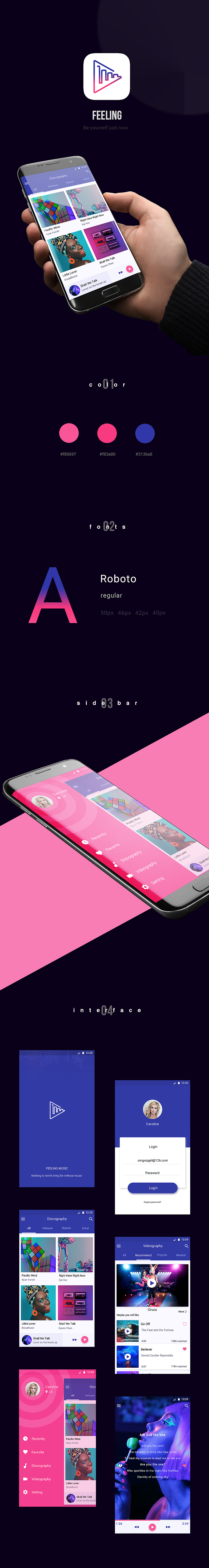 FEELING MUSIC APP [Material Design]（图ZNzQyODQzMjg=） - APP界面 - 站酷设计师新月_Amelie原创素材 - 站酷ZCOOL