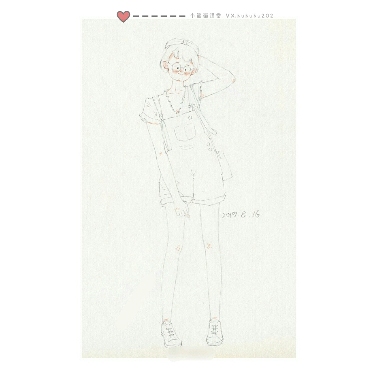 水彩人物线稿手绘插画速写水彩程卡通萌少女头像壁纸