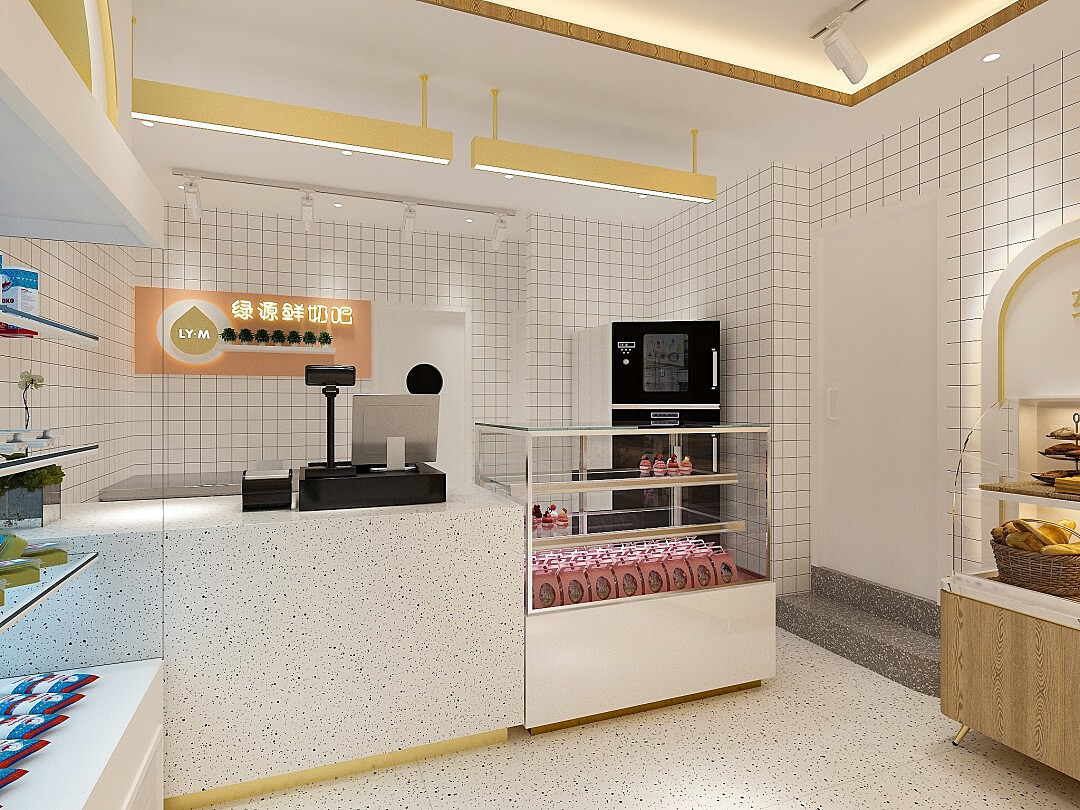奶茶店、甜品店、水吧设计、效果图设计|三维|建筑/空间|点力中国 - 原创作品 - 站酷 (ZCOOL)