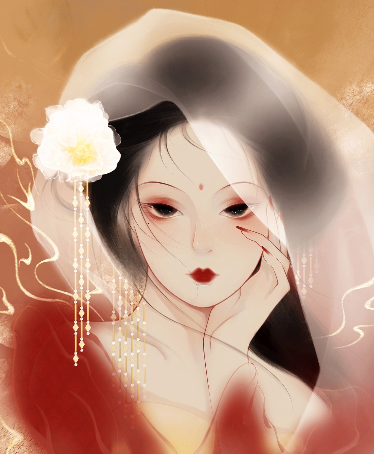 下雪天适合画红色