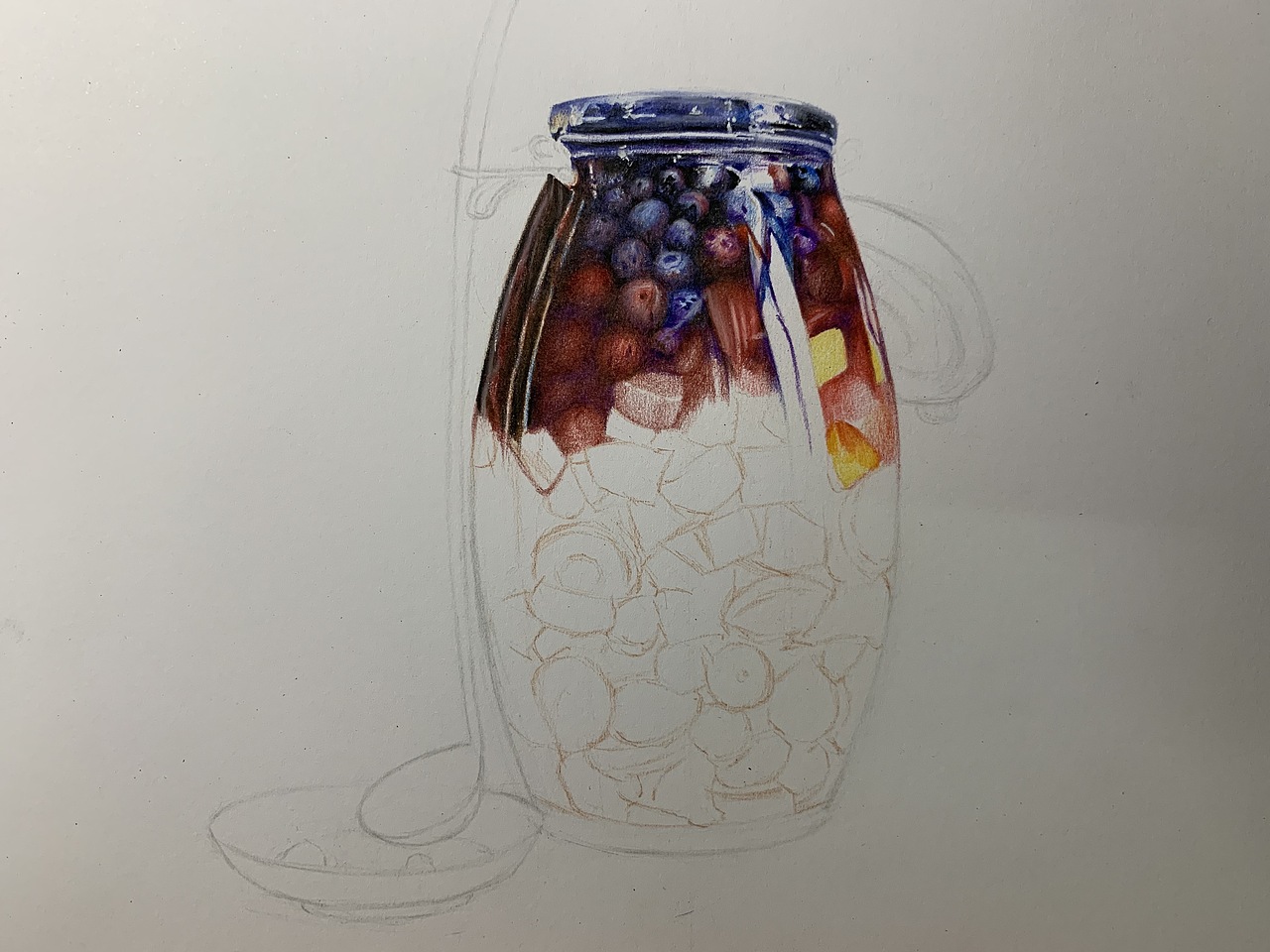 彩铅练习水果罐头