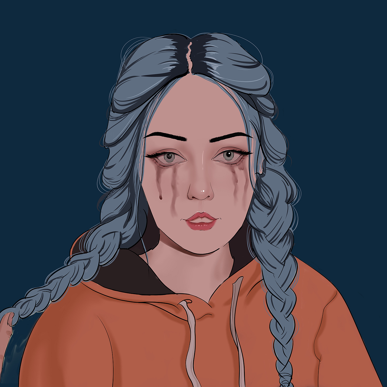 人物头像厚涂插画