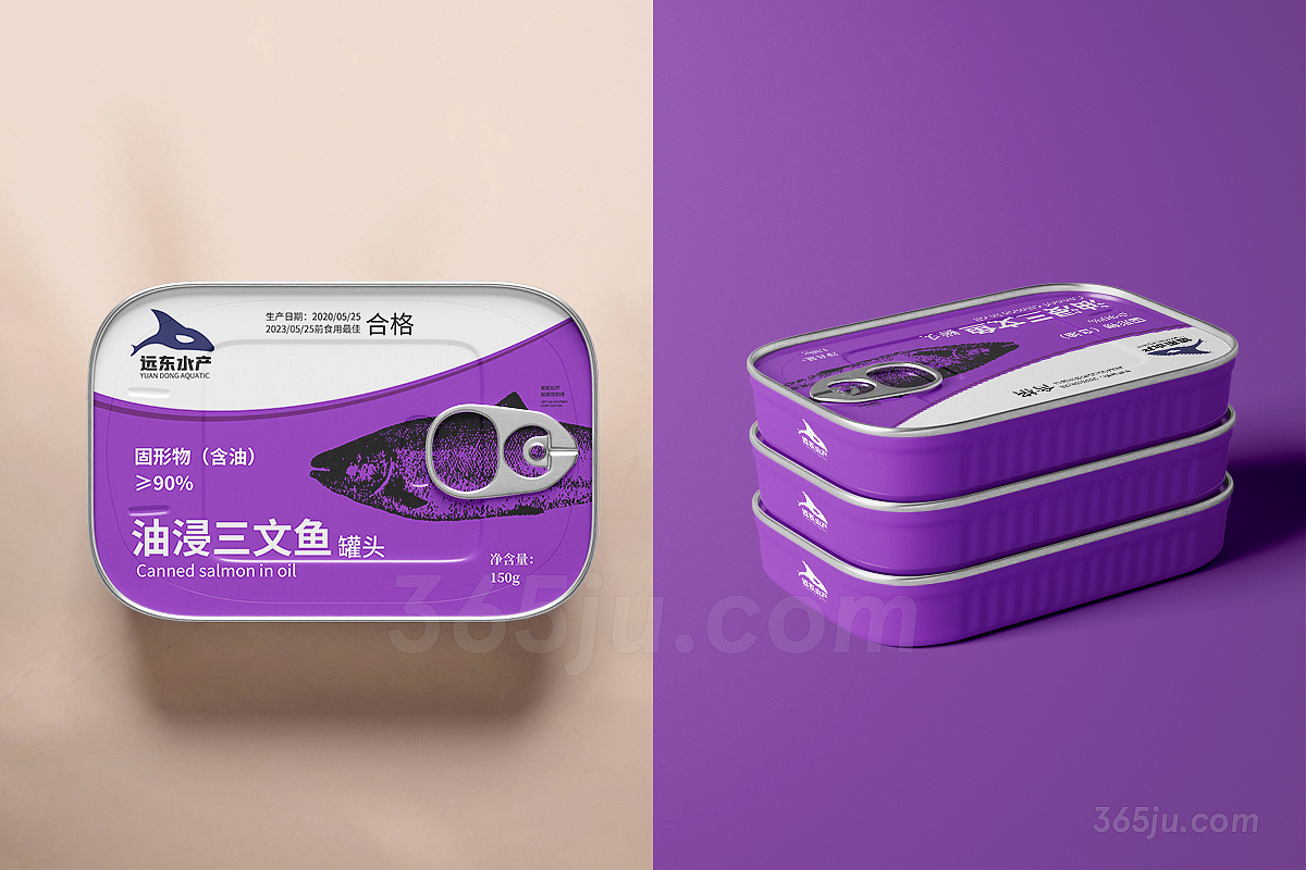水产罐头包装设计三文鱼罐头包装设计