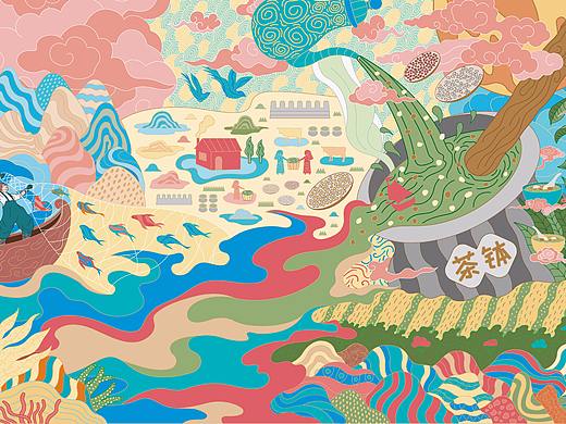 汕尾咸茶插画