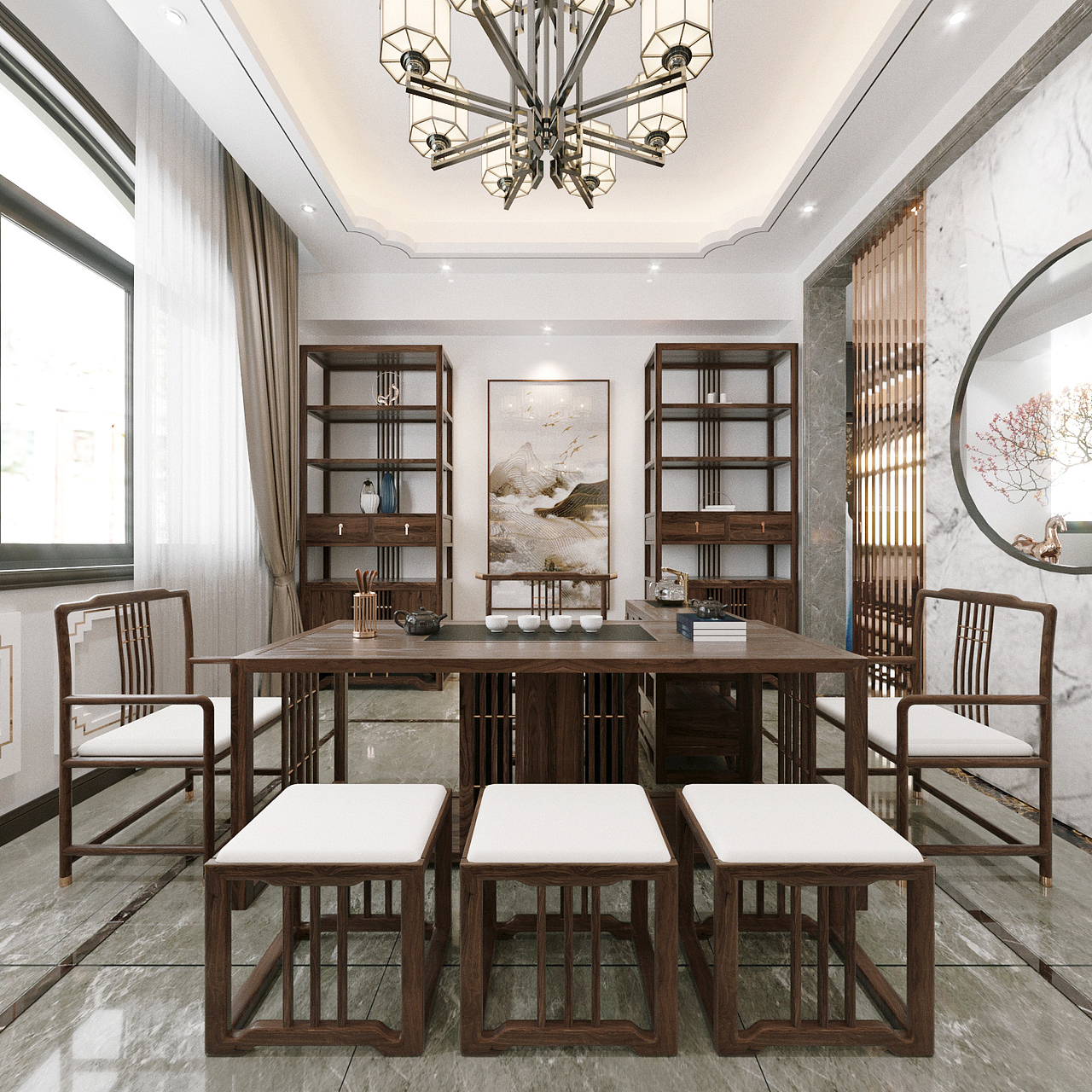 新中式家具建模渲染（图ZMjEyNjg0NTUy） - 产品 - 站酷设计师我是陈梦婷原创素材 - 站酷ZCOOL