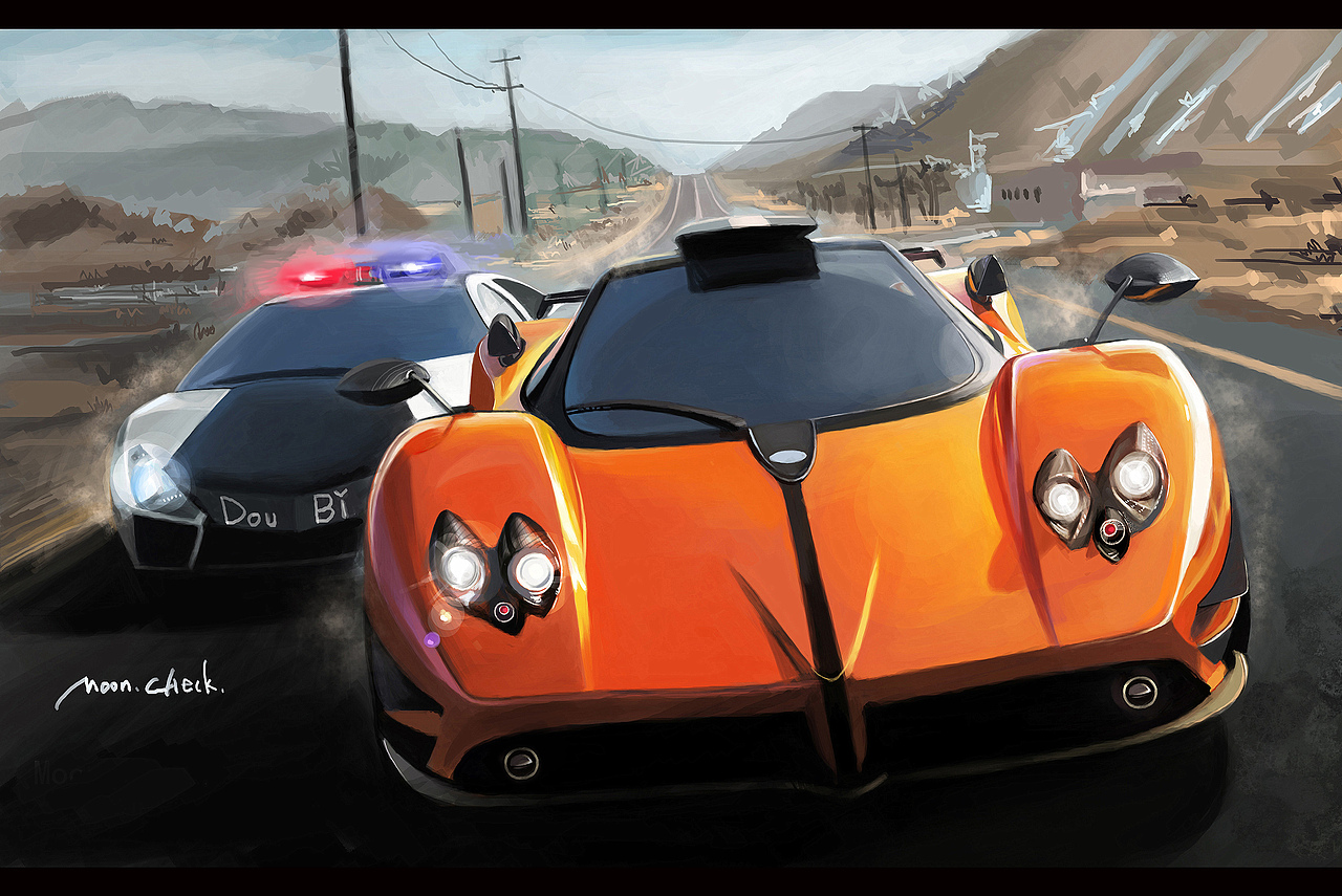 临摹极品14的封面，记得是当时玩了好久的单机。