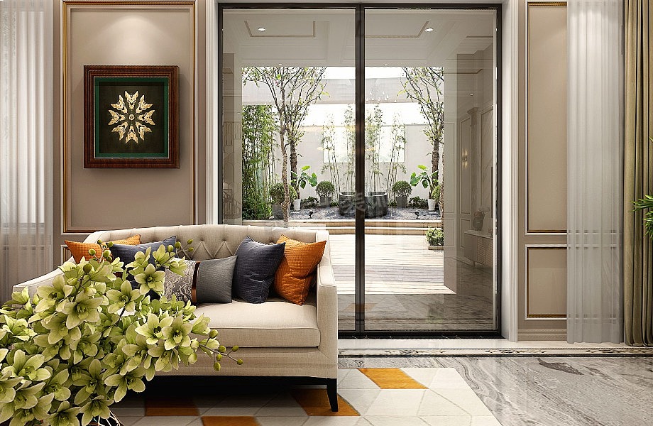 约克郡壹号湖畔装修效果图,个性定制美式轻奢别墅设计