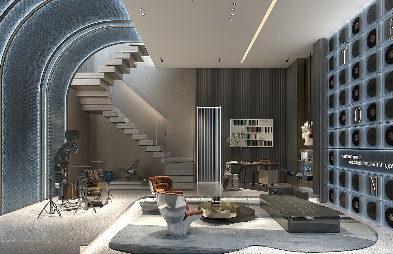 现代别墅效果图+施工图