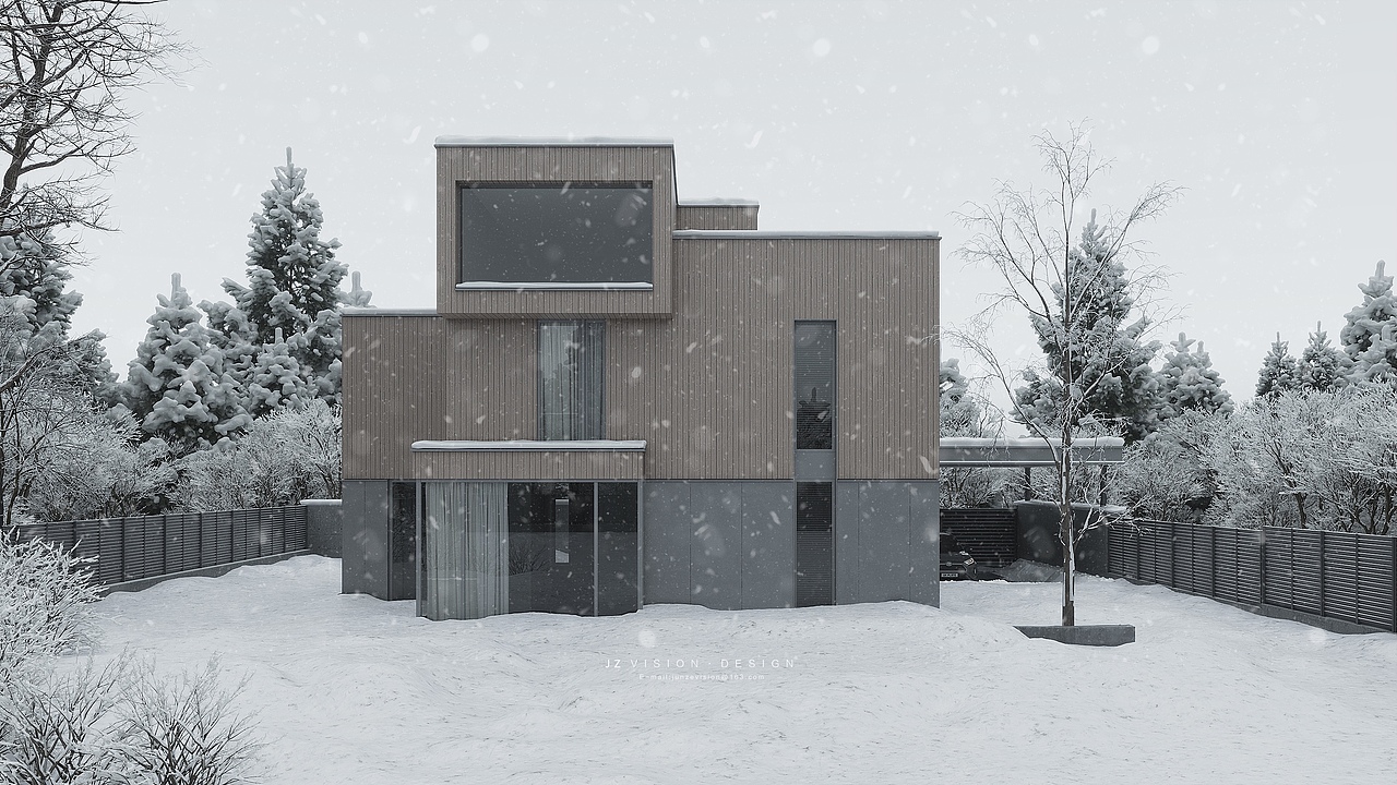 2021夏至_室外雪景渲染表现（图ZMjU5NjUyMzgw） - 建筑设计 - 站酷设计师INZ_VISION原创素材 - 站酷ZCOOL