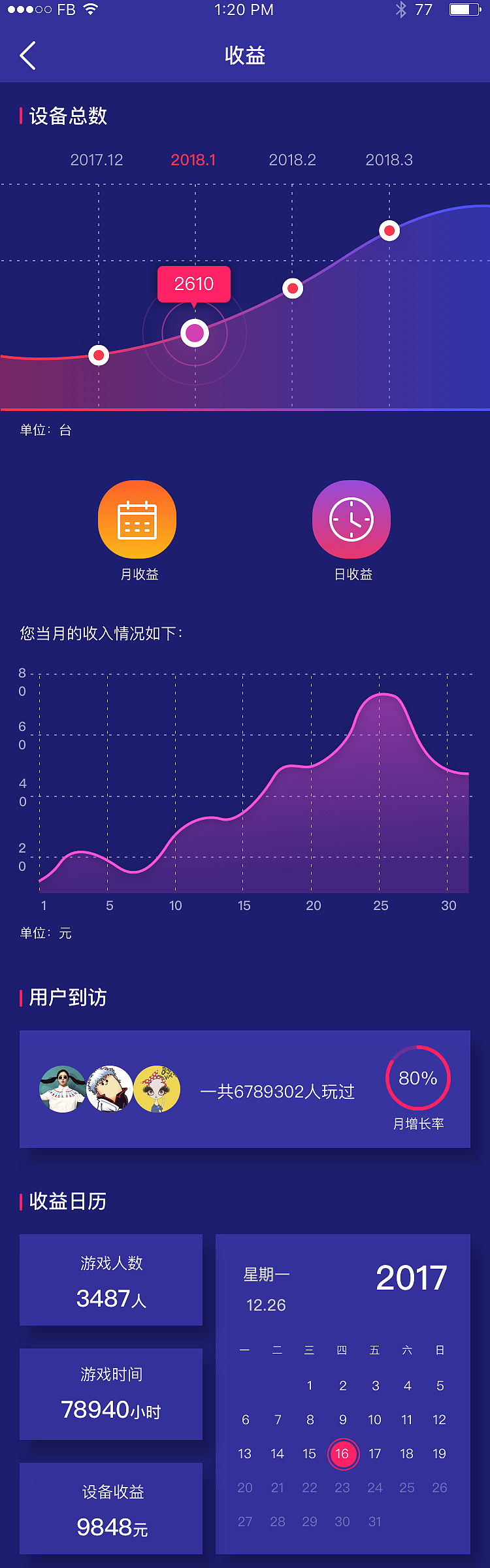乐众mini高尔夫加盟商端界面设计