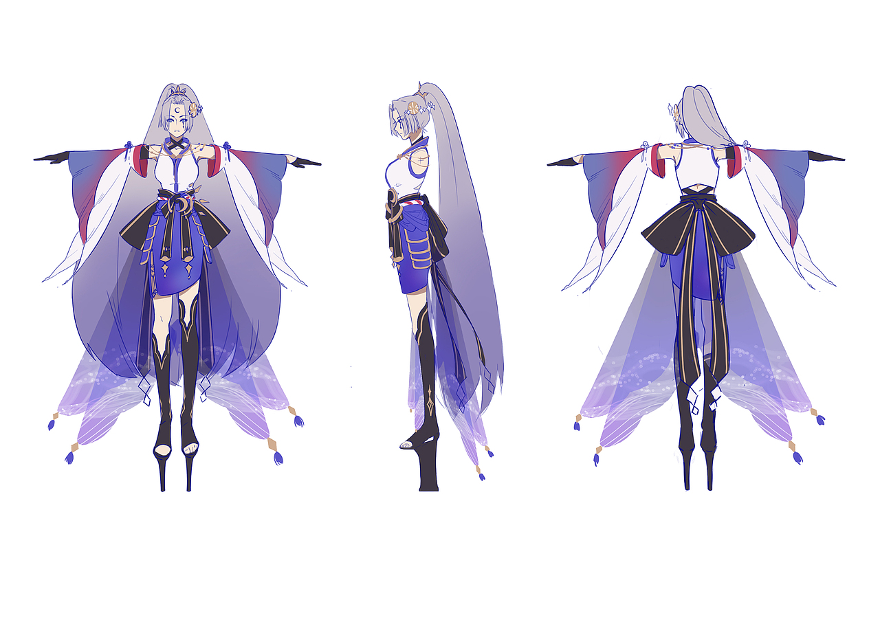 泷夜叉姬皮肤-淡月微云（图ZMTg3MzI4MzUy） - 商业插画 - 站酷设计师gailryan原创素材 - 站酷ZCOOL