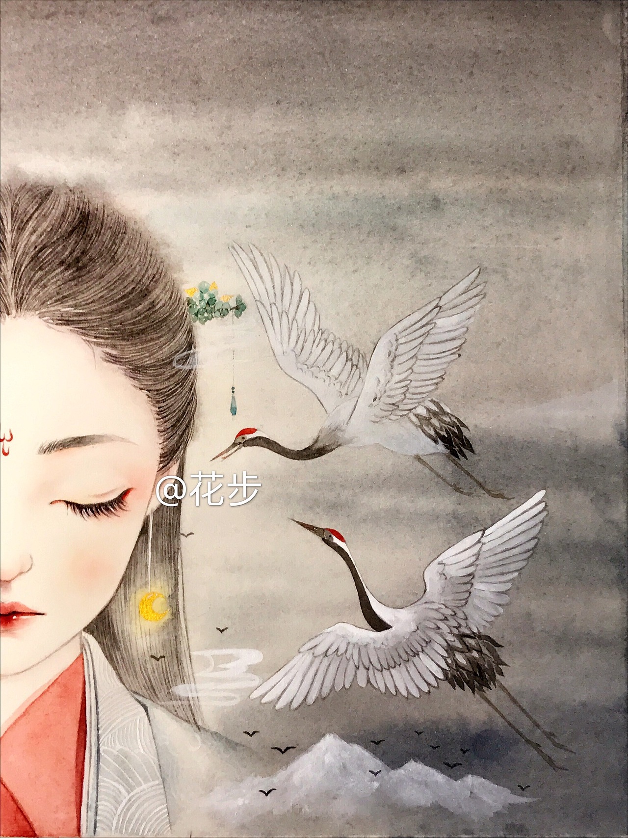 眠山（图ZOTI0NDQ5NTY=） - 商业插画 - 站酷设计师花步原创素材 - 站酷ZCOOL