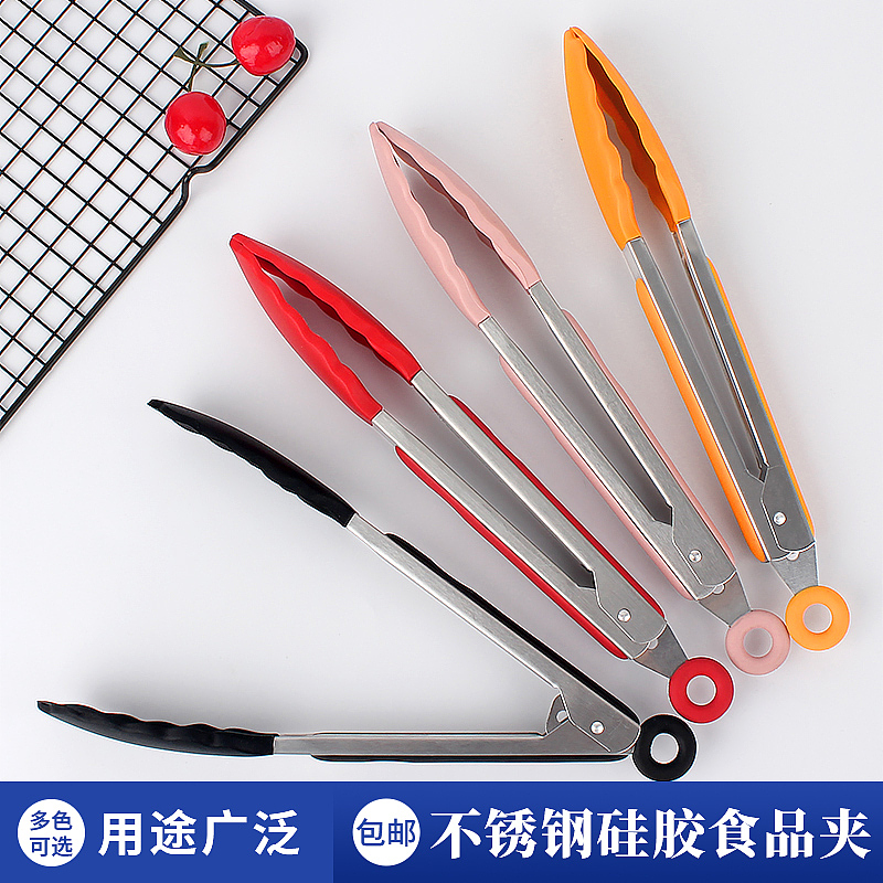 硅胶不锈钢多功能食品夹