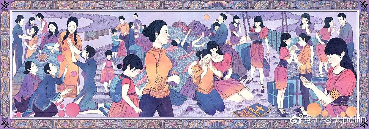 长卷轴插画-《喜福会》