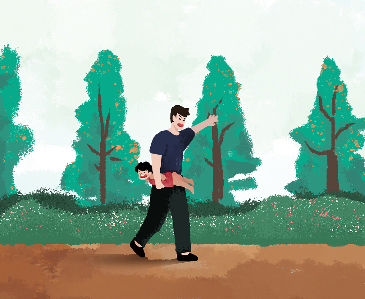 谁没有挨过爸爸的胖揍呢?