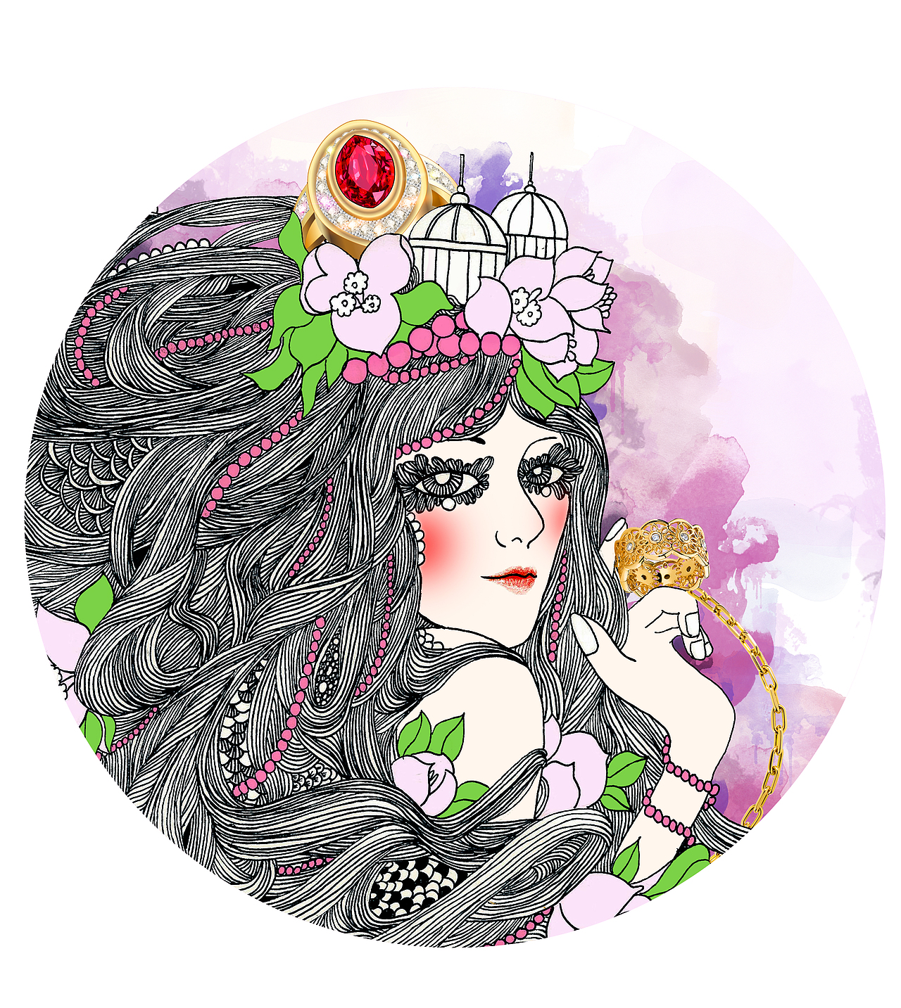 女性线条时尚插画（图ZMTA2NDY4NDAw） - 创作习作 - 站酷设计师flower视界原创素材 - 站酷ZCOOL