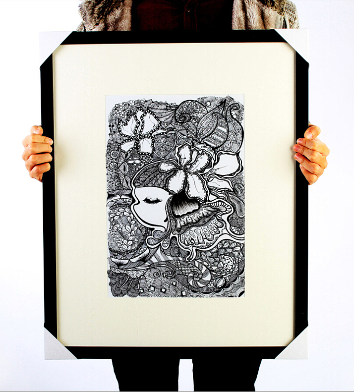 《花·女子》系列装饰插画成品和相关衍生品（图ZNjU0NDIxMDQ=） - 艺术插画 - 站酷设计师肥_小鱼原创素材 - 站酷ZCOOL