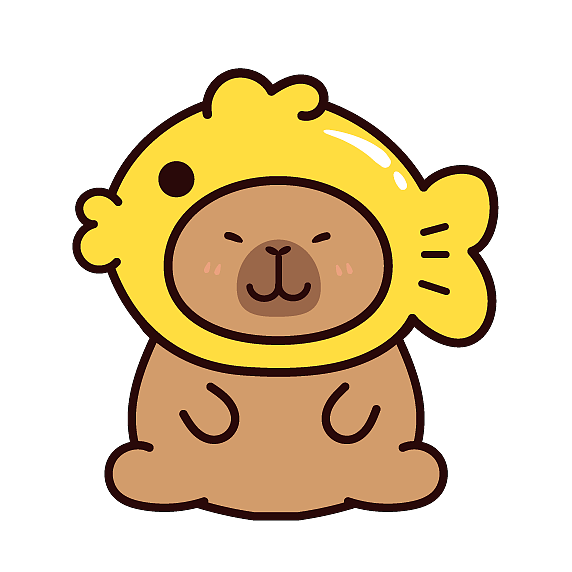 卡皮巴拉水豚萌萌IP卡通形象插画表情包设计水果系列