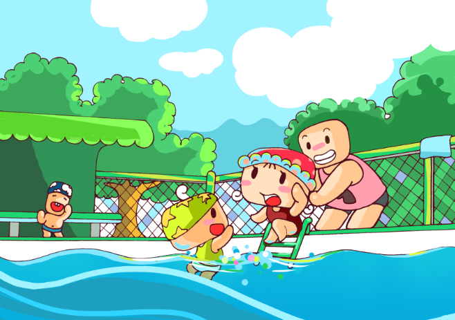 快乐的暑假之游泳作文素材