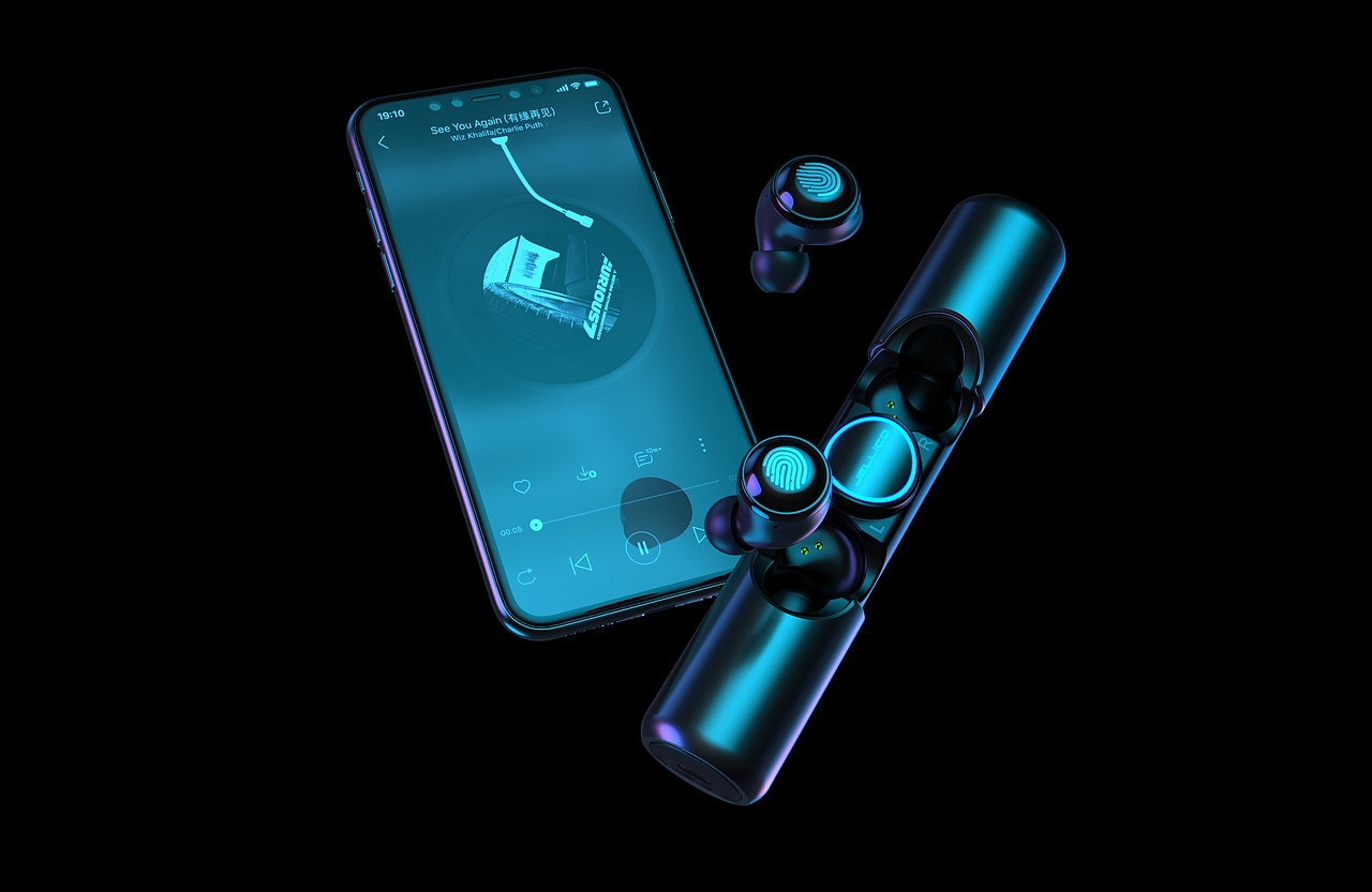 蓝牙耳机渲染（图ZMjAzNTA5NTg0） - 电子产品 - 站酷设计师浅褐色的回忆原创素材 - 站酷ZCOOL