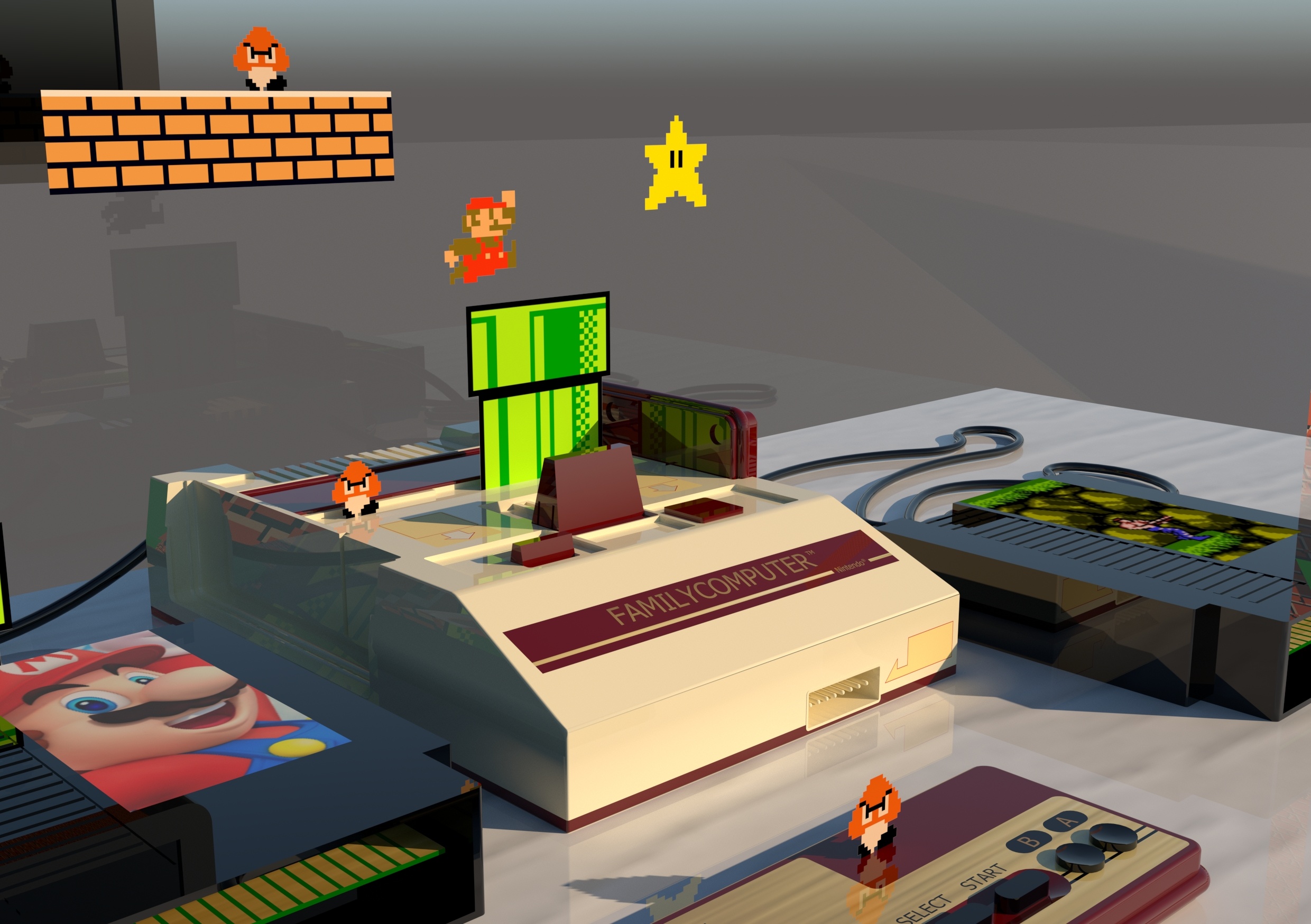 【建模作业】任天堂fc红白机建模练习