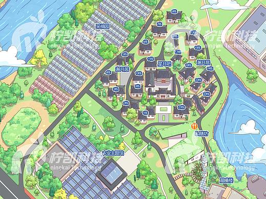 日月洲度假村手绘地图定制×柠凯科技