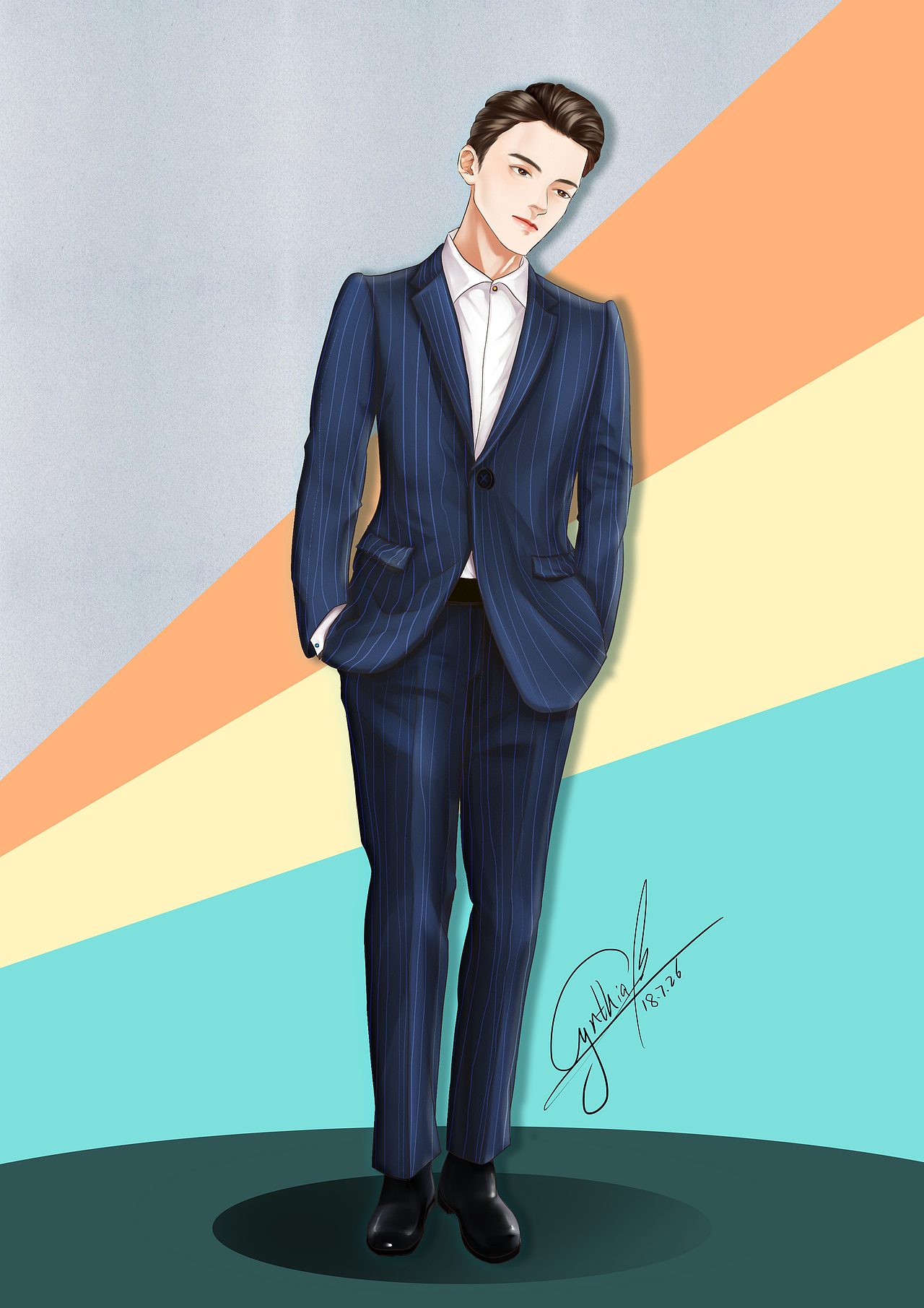 西装男|插画|创作习作|cynthia18_原创作品-站酷zcool