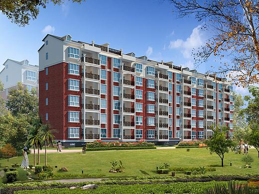 教师公寓楼室外建筑效果图