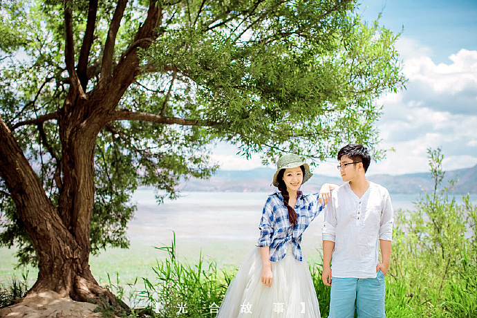 一笑倾城一见难忘，最美不过与你并肩看夕阳。（图ZNTY5MjAwMDg=） - 人像摄影 - 站酷设计师鱼鱼Mood原创素材 - 站酷ZCOOL