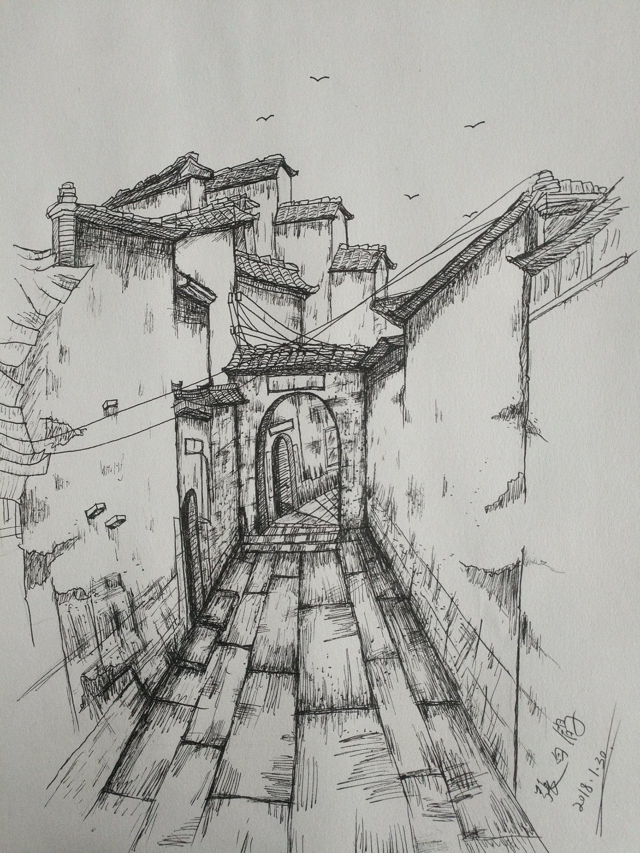 速写――乡间小巷