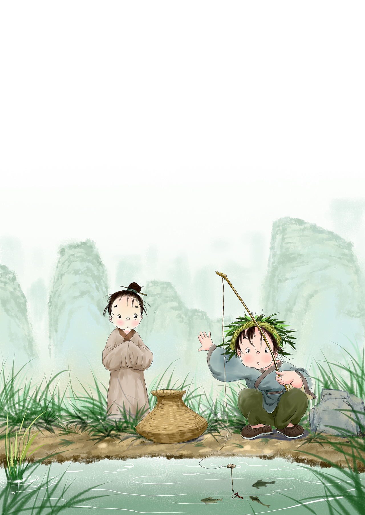 版绘水墨风古诗配图