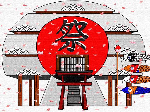 关于日本文化的插画