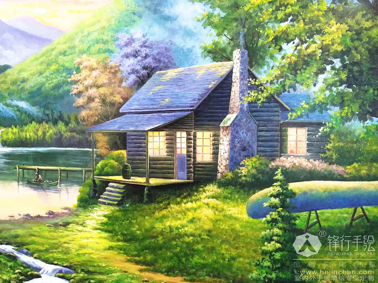 美涂士漆 风景墙绘 怀化锋行手绘