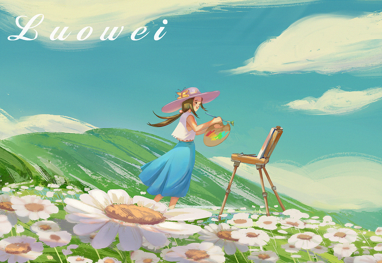 《出游》《樱花树下》（图ZMjU0MDE0NjY4） - 儿童插画 - 站酷设计师Da维原创素材 - 站酷ZCOOL