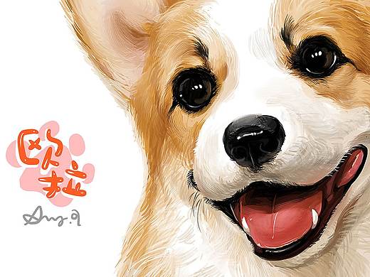 [私人订制 · Amy.a · 萌宠绘]柯基-欧拉（个人主页-ZMzEwODc5NDg=） - 商业插画 - 站酷设计师Amyaaa原创素材 - 站酷ZCOOL