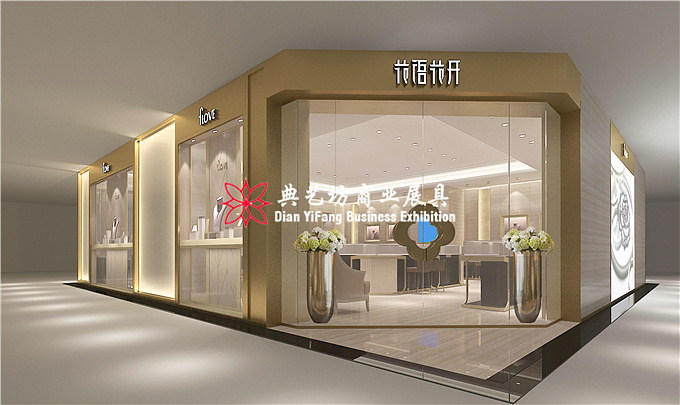济南话语珠宝展柜店面效果图