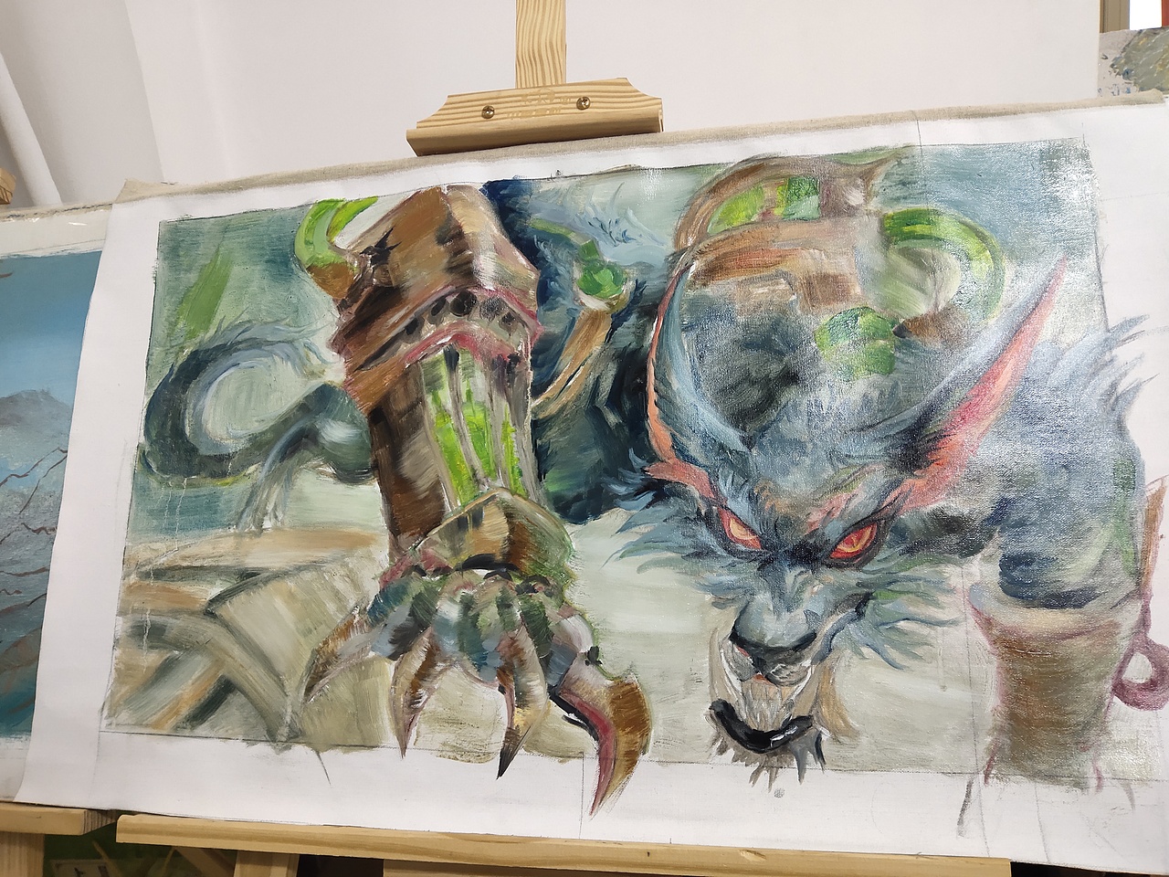 遇见艺术# #油画# #手绘插画# #儿童插画# #绘画教程#lol狼人沃里克