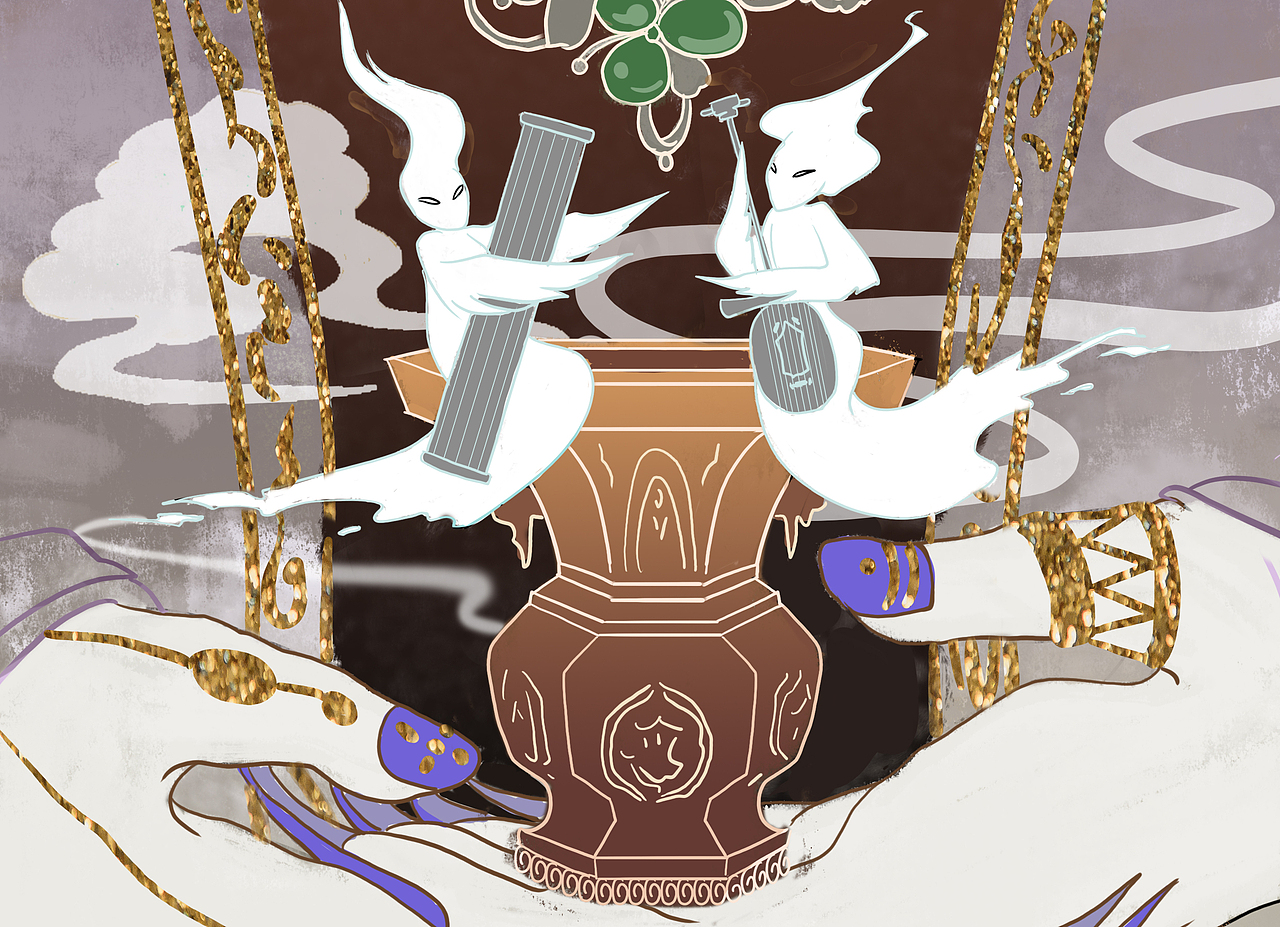 老妇人的酒樽|插画|创作习作|小布朗尼_原创作品-站酷zcool