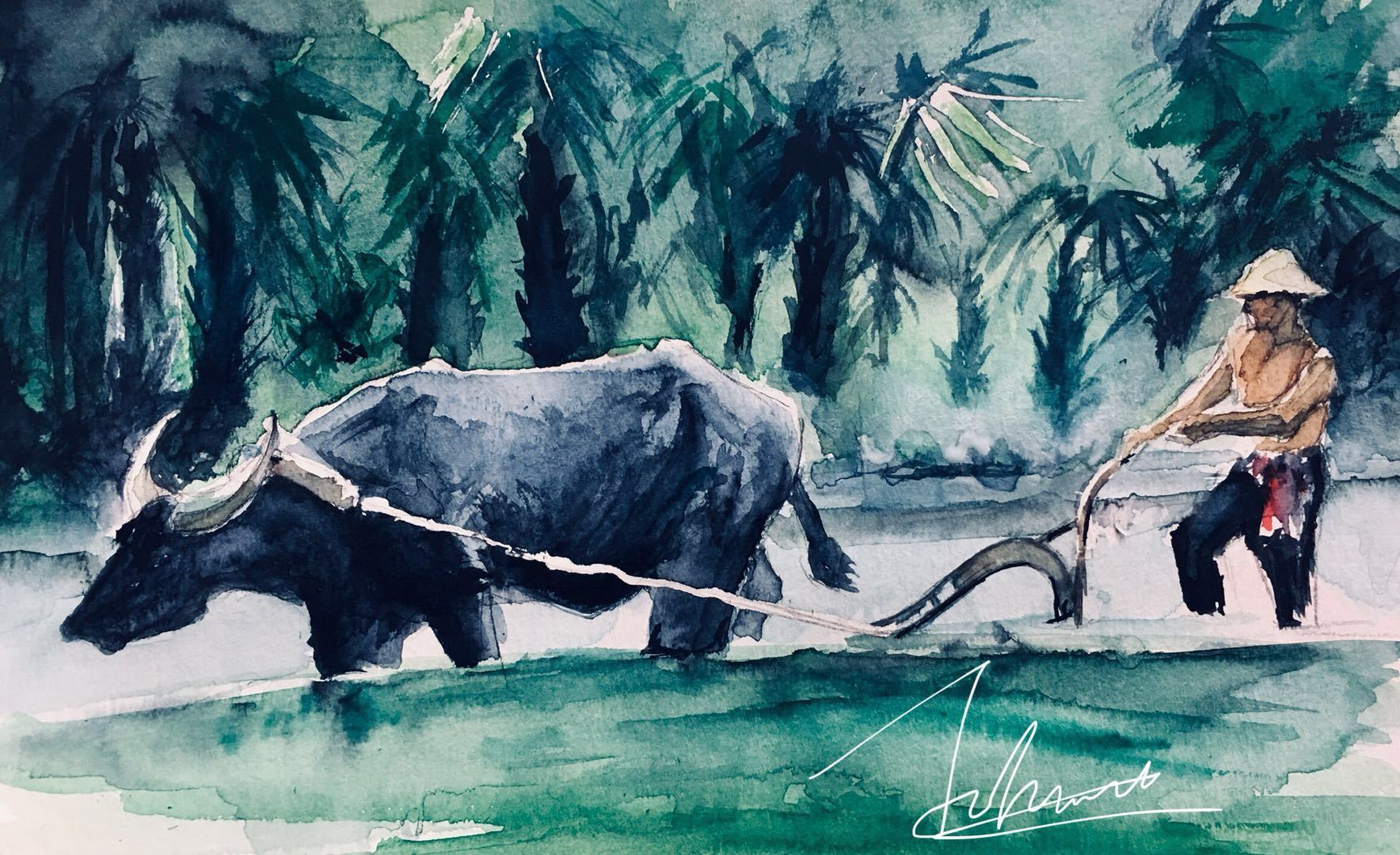 水牛 水彩|纯艺术|绘画|这他妈就叫做生活 - 原创作品 - 站酷 (zcool)