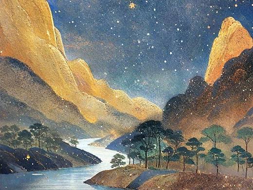 插画丨星悬平阔,江河入海