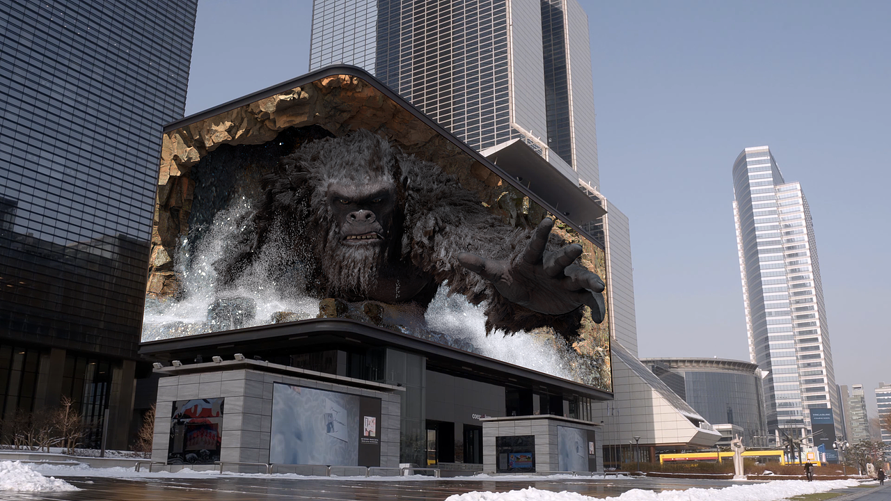 致敬---电影《金刚》,韩国D‘strict 裸眼3D大屏版