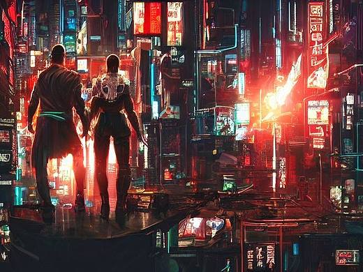 赛博朋克风画（个人主页-ZNjI4NjU0NzI=） - AI作品 - 站酷设计师多金少侠原创素材 - 站酷ZCOOL